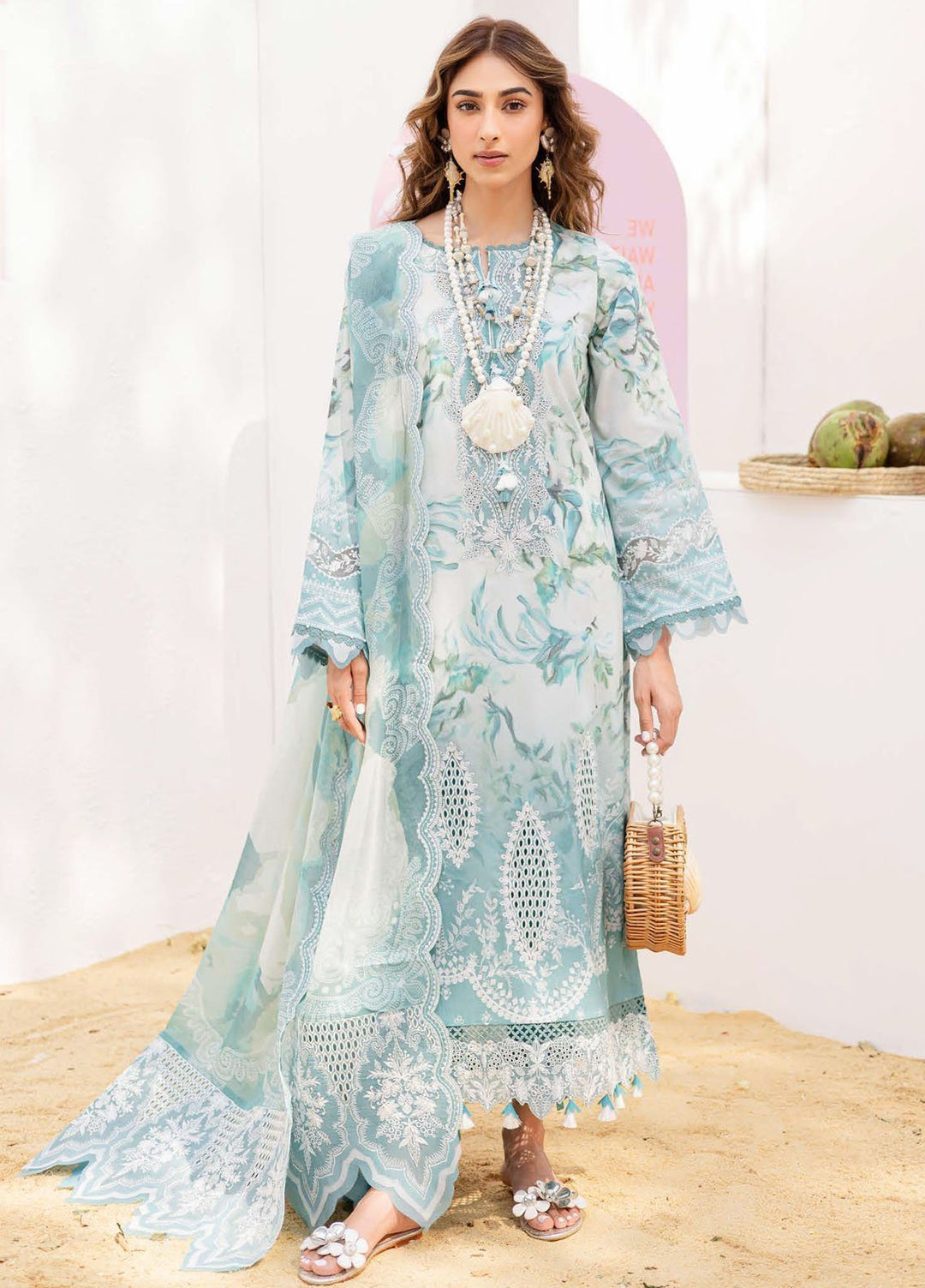 Gardenia by Nureh Embroidered N Printed Lawn Suits Unstitched 3 Piece NU25GEP NSG-187 - Summer Collection