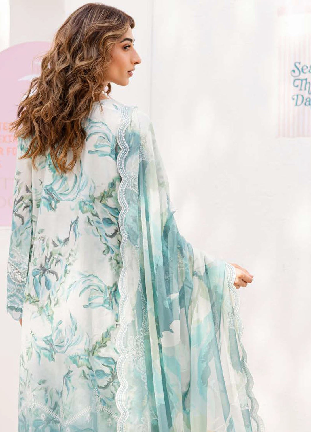 Gardenia by Nureh Embroidered N Printed Lawn Suits Unstitched 3 Piece NU25GEP NSG-187 - Summer Collection