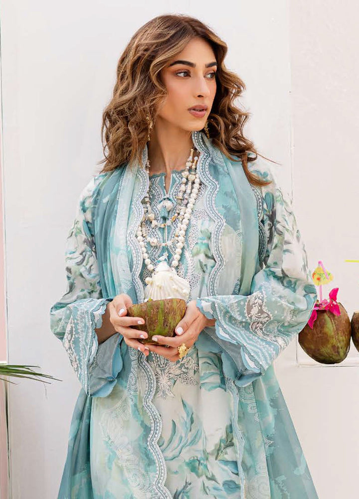 Gardenia by Nureh Embroidered N Printed Lawn Suits Unstitched 3 Piece NU25GEP NSG-187 - Summer Collection