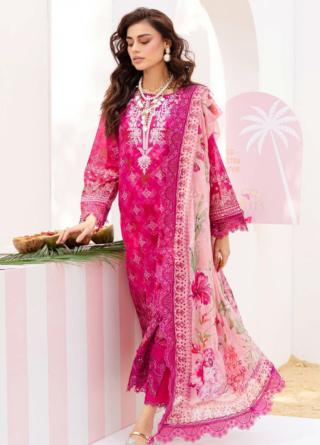 Gardenia by Nureh Embroidered N Printed Lawn Suits Unstitched 3 Piece NU25GEP NSG-189 - Summer Collection