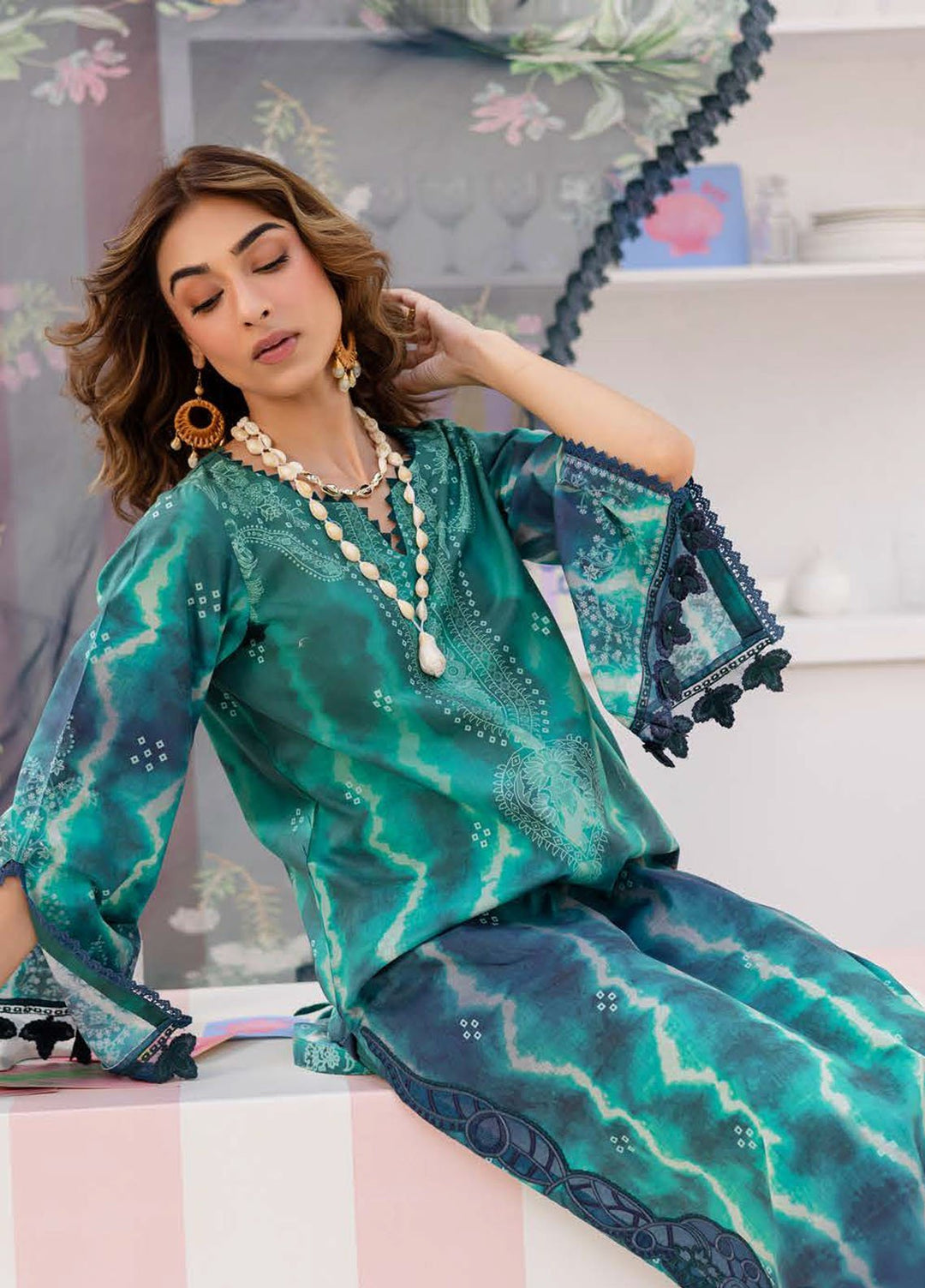 Gardenia by Nureh Embroidered N Printed Lawn Suits Unstitched 3 Piece NU25GEP NSG-190 - Summer Collection