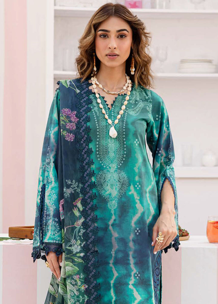 Gardenia by Nureh Embroidered N Printed Lawn Suits Unstitched 3 Piece NU25GEP NSG-190 - Summer Collection