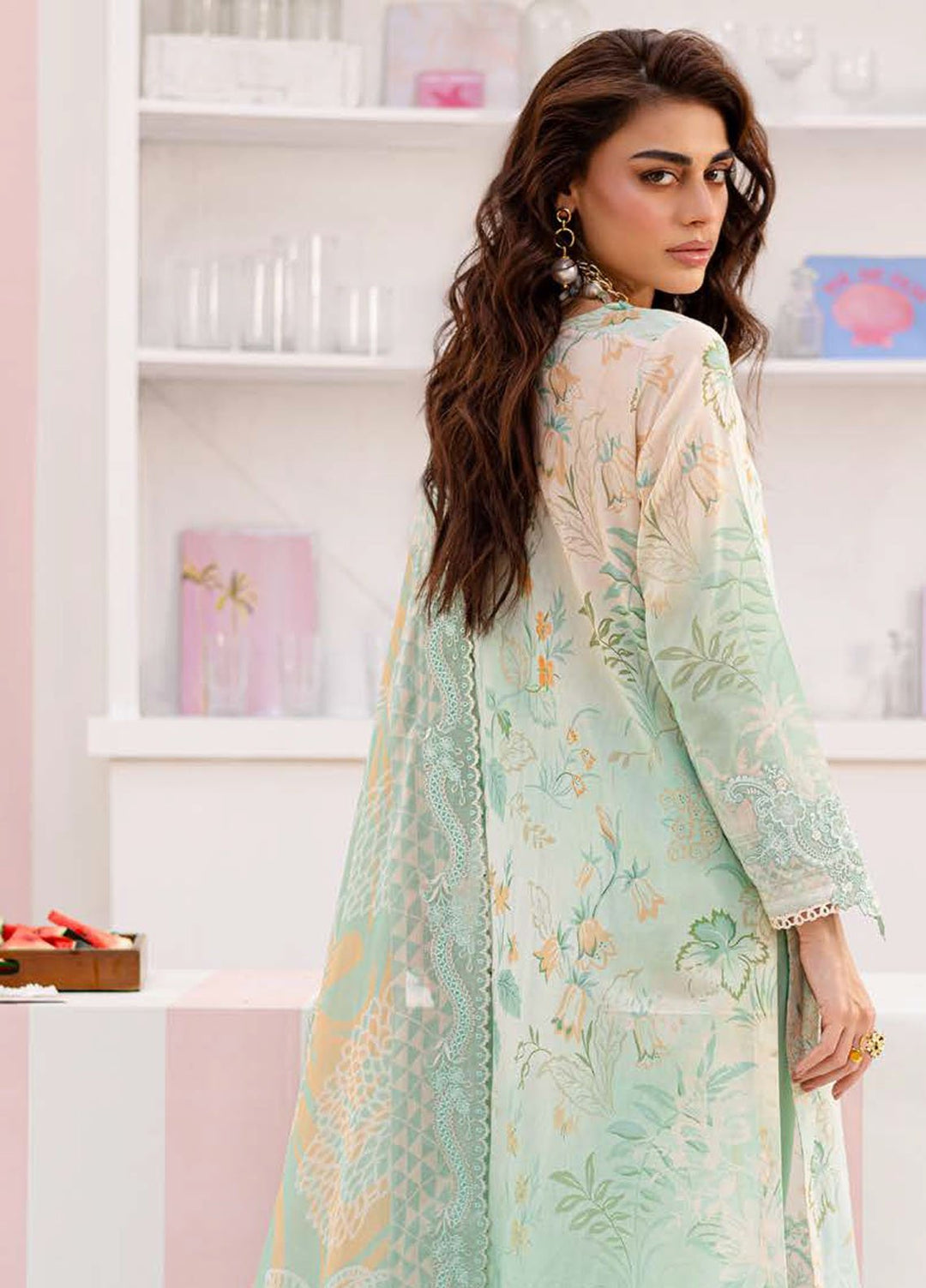 Gardenia by Nureh Embroidered N Printed Lawn Suits Unstitched 3 Piece NU25GEP NSG-191 - Summer Collection