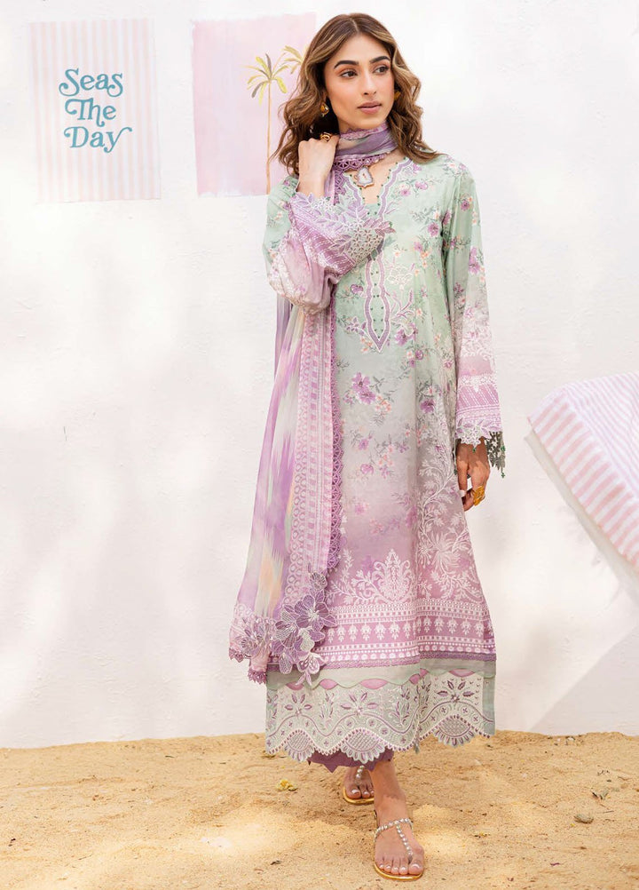 Gardenia by Nureh Embroidered N Printed Lawn Suits Unstitched 3 Piece NU25GEP NSG-194 - Summer Collection