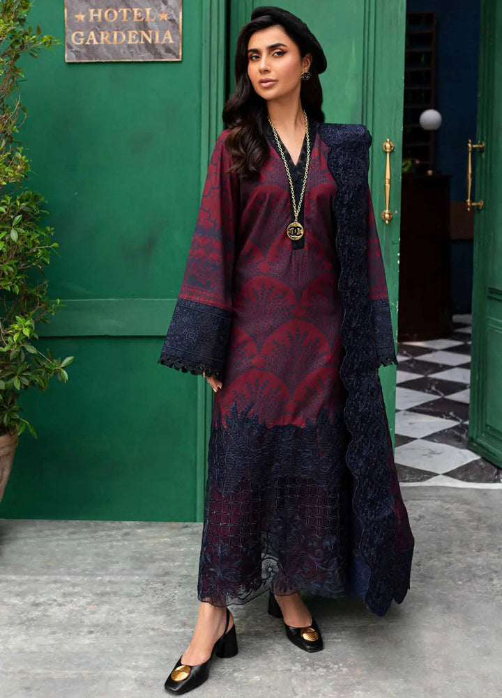 Gardenia By Nureh Embroidered Slub Suit Unstitched 3 Piece NU24GW NSG-159 - Winter Collection