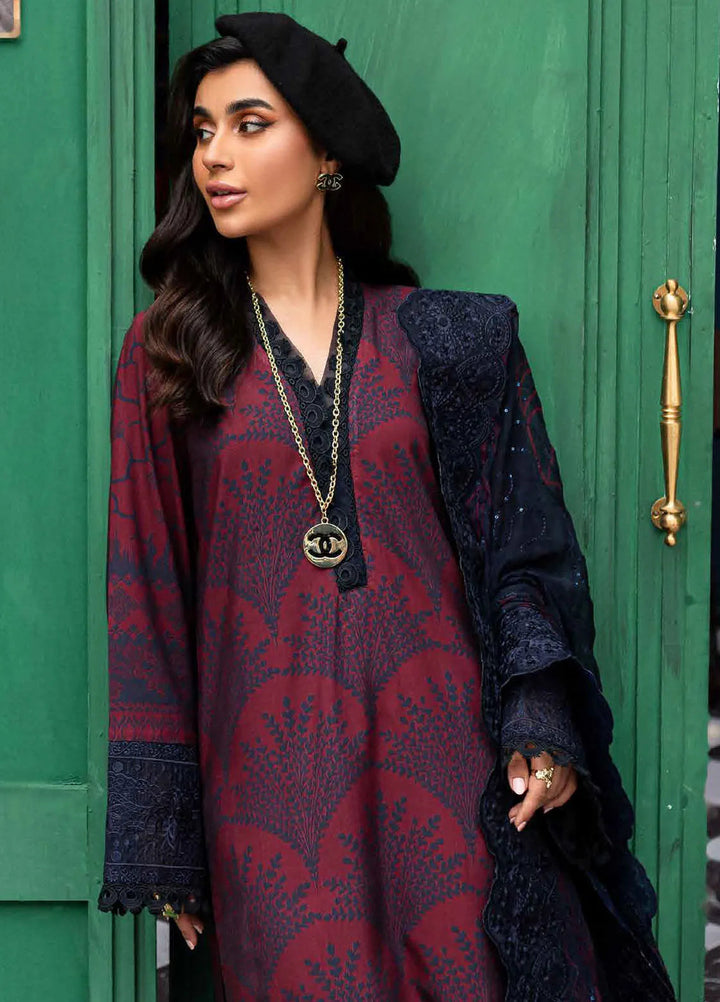 Gardenia By Nureh Embroidered Slub Suit Unstitched 3 Piece NU24GW NSG-159 - Winter Collection