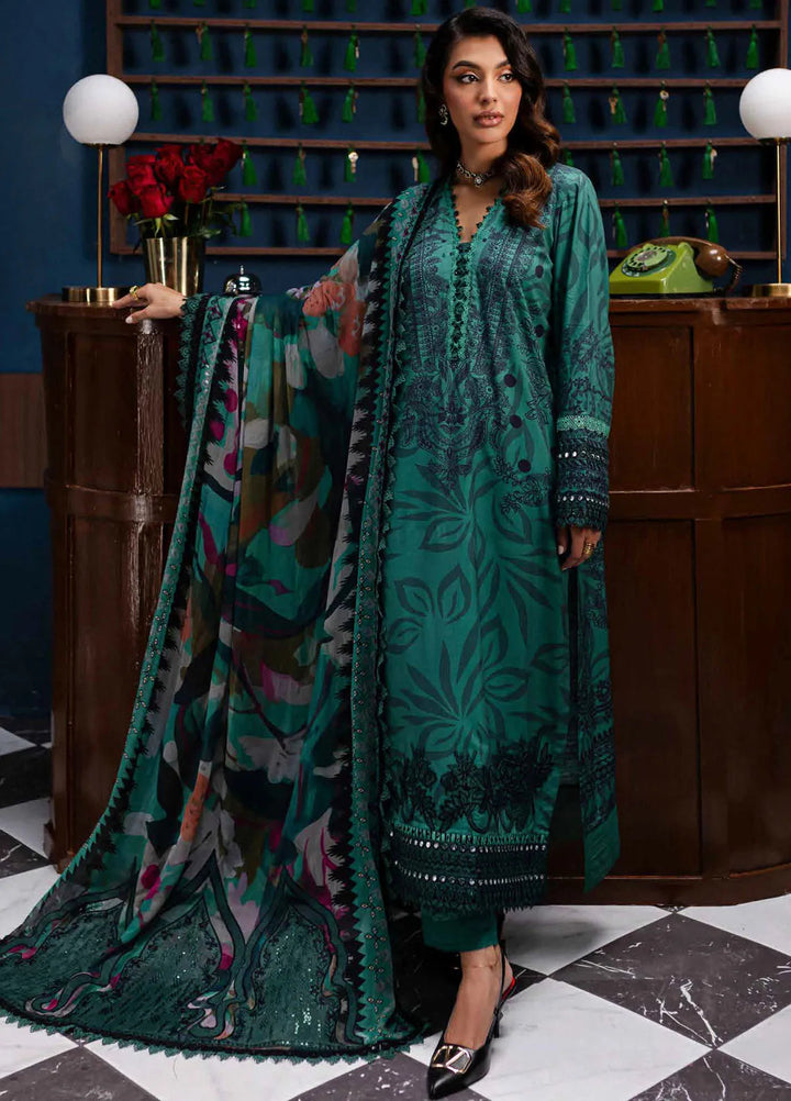 Gardenia By Nureh Embroidered Slub Suit Unstitched 3 Piece NU24GW NSG-160 - Winter Collection