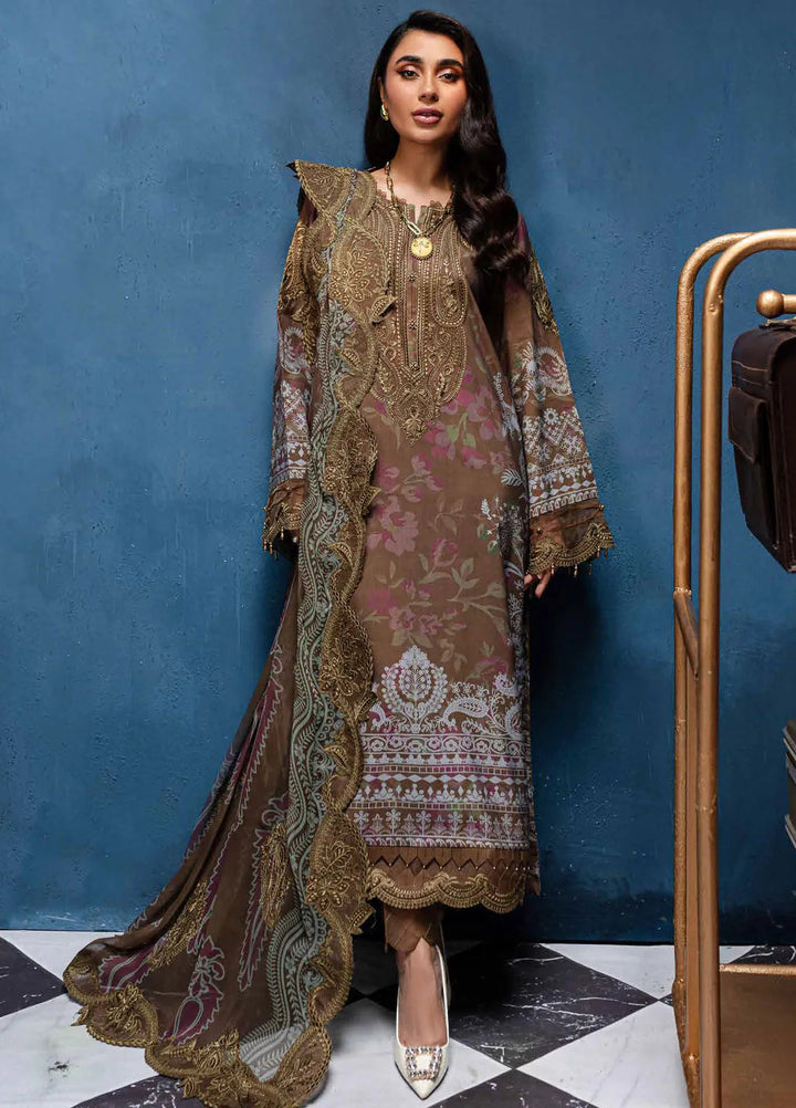 Gardenia By Nureh Embroidered Slub Suit Unstitched 3 Piece NU24GW NSG-163 - Winter Collection