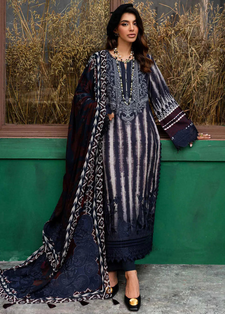 Gardenia By Nureh Embroidered Slub Suit Unstitched 3 Piece NU24GW NSG-165 - Winter Collection