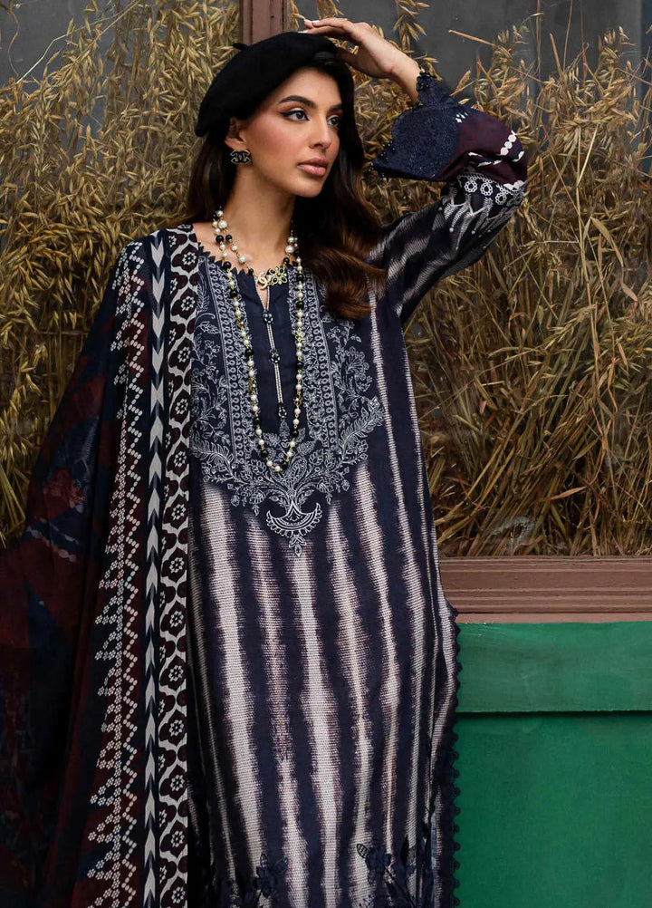 Gardenia By Nureh Embroidered Slub Suit Unstitched 3 Piece NU24GW NSG-165 - Winter Collection