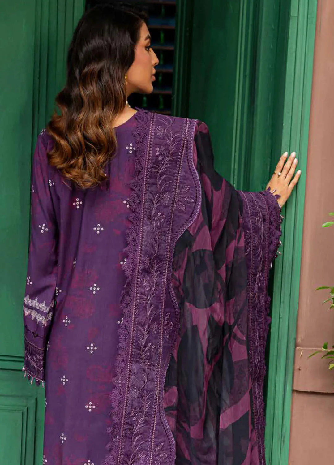 Gardenia By Nureh Embroidered Slub Suit Unstitched 3 Piece NU24GW NSG-166 - Winter Collection
