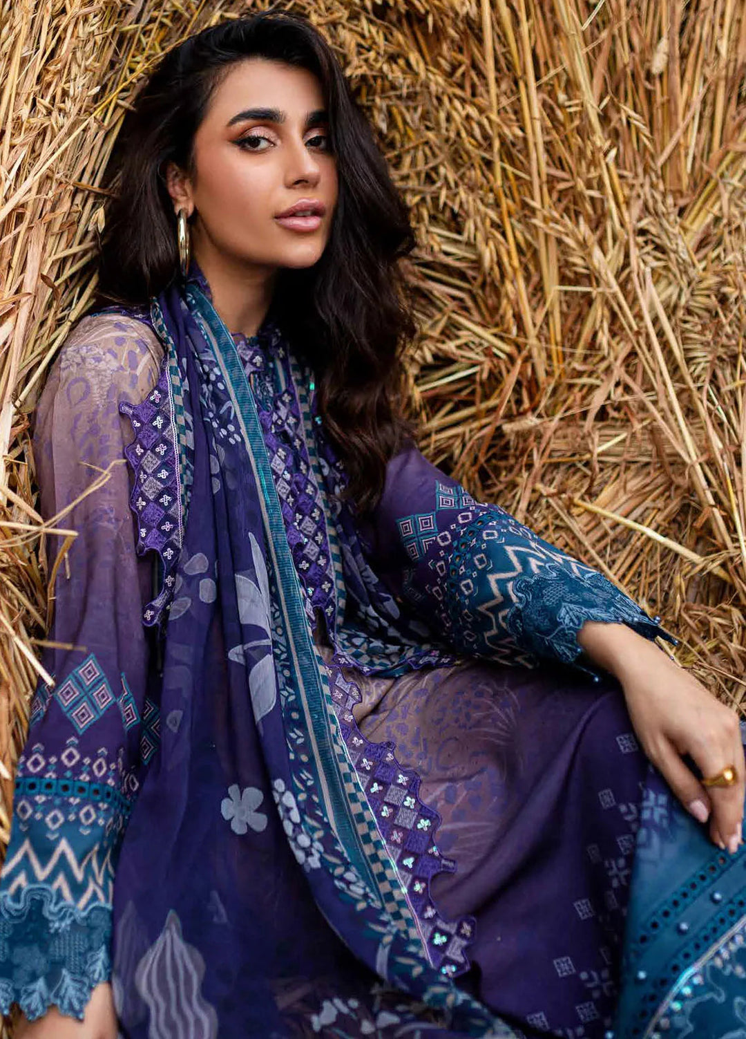 Gardenia By Nureh Embroidered Slub Suit Unstitched 3 Piece NU24GW NSG-168 - Winter Collection