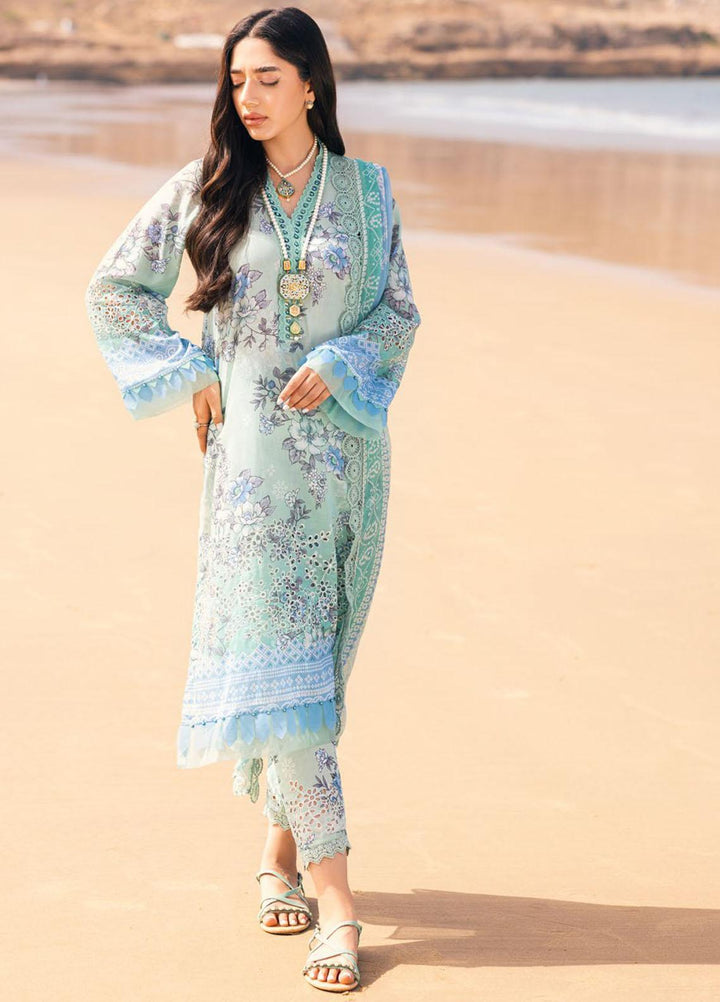 Gardenia By Nureh Embroidered Chikankari Lawn Suits Unstitched 3 Piece NU23GC NSG-107 - Summer Collection