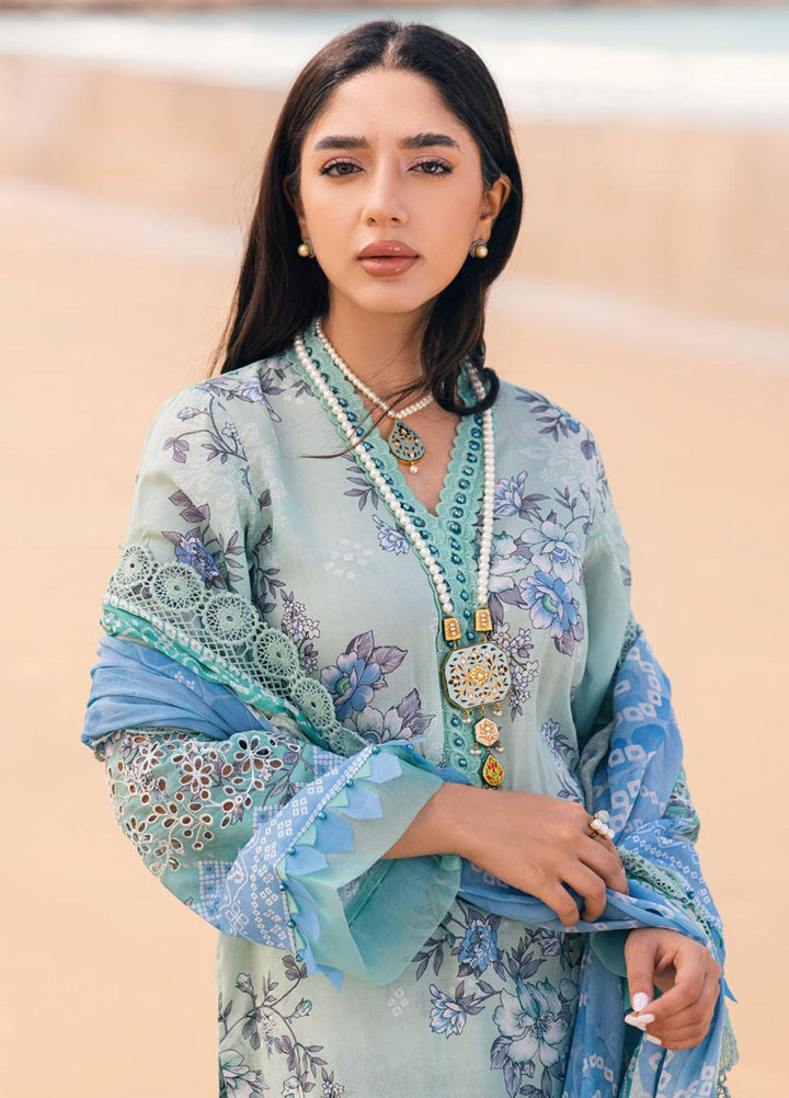 Gardenia By Nureh Embroidered Chikankari Lawn Suits Unstitched 3 Piece NU23GC NSG-107 - Summer Collection