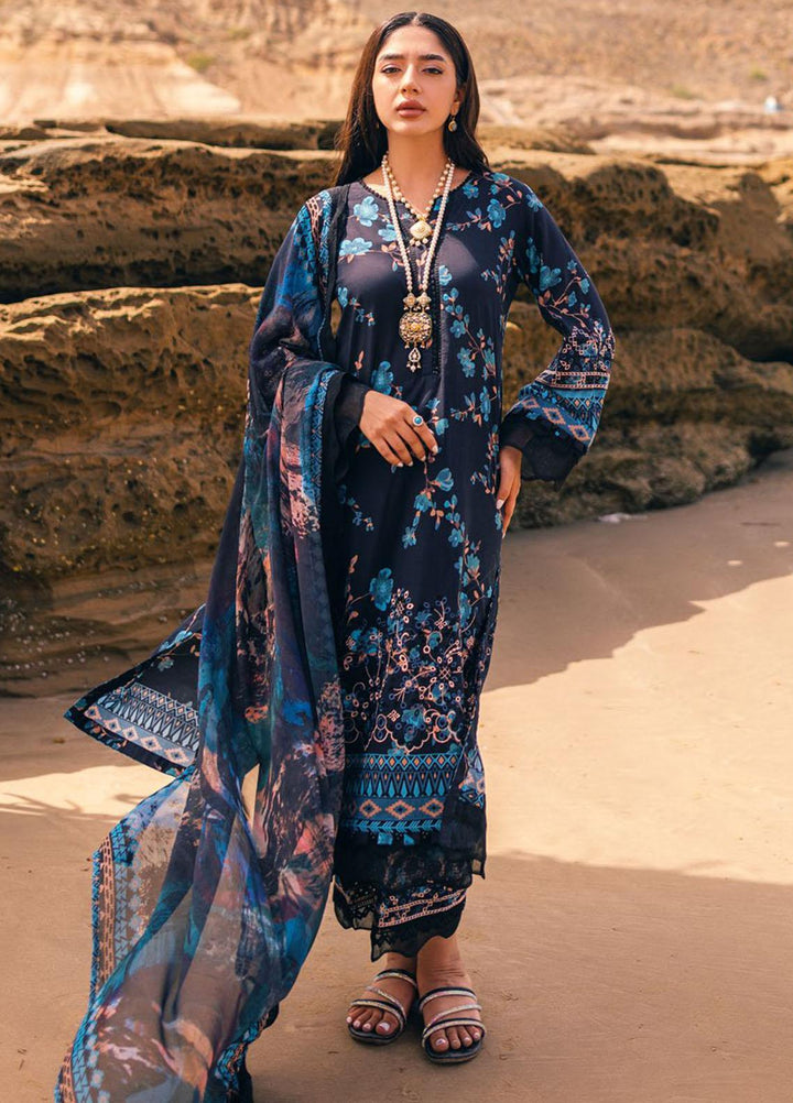 Gardenia By Nureh Embroidered Chikankari Lawn Suits Unstitched 3 Piece NU23GC NSG-108 - Summer Collection