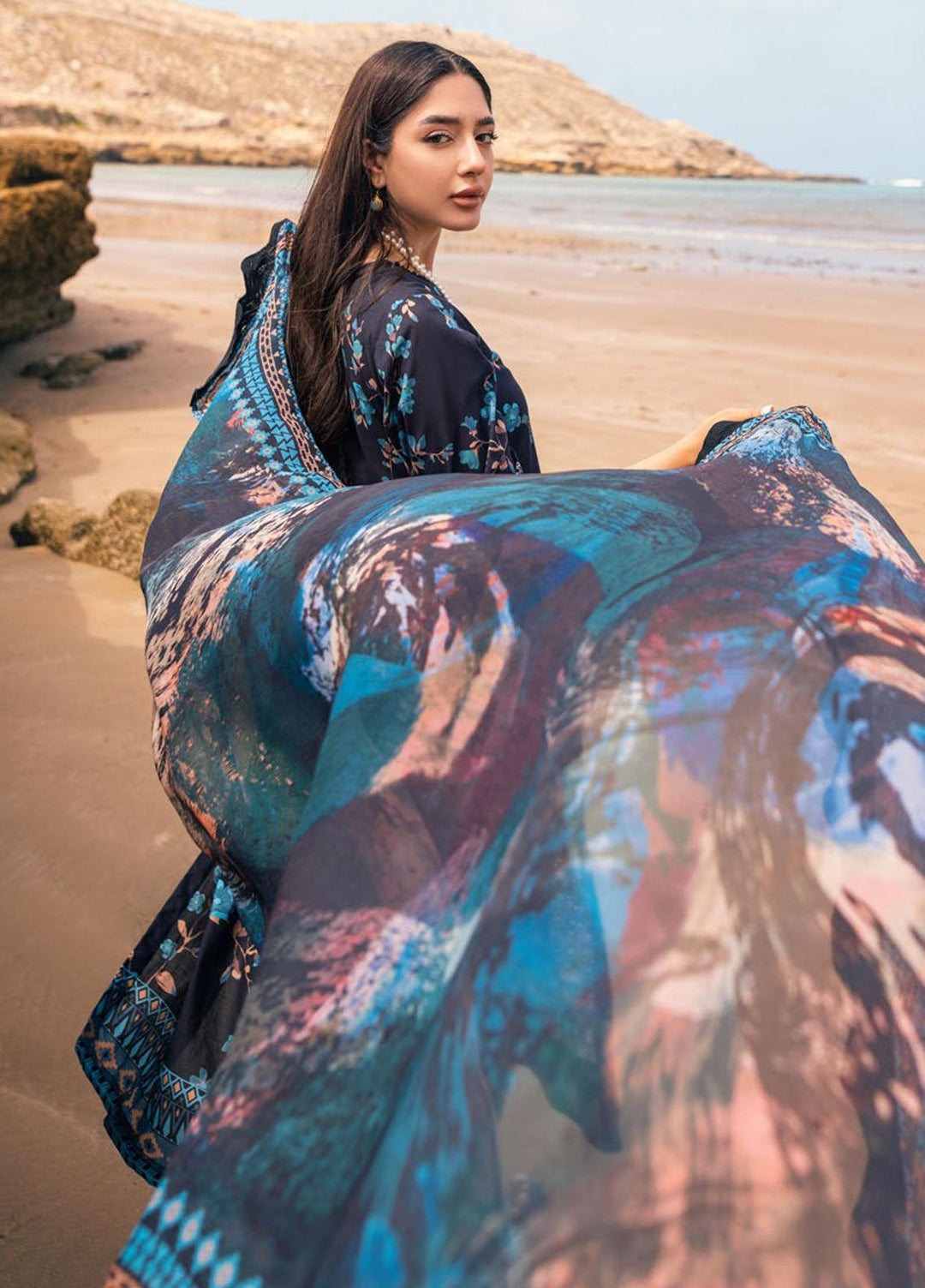 Gardenia By Nureh Embroidered Chikankari Lawn Suits Unstitched 3 Piece NU23GC NSG-108 - Summer Collection