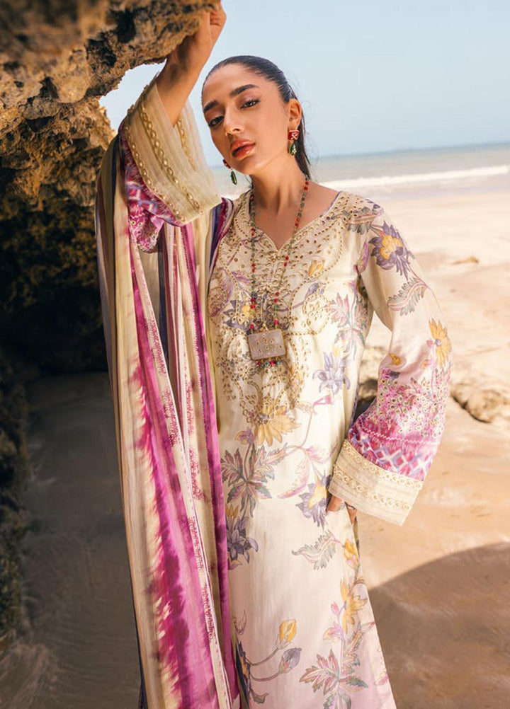 Gardenia By Nureh Embroidered Chikankari Lawn Suits Unstitched 3 Piece NU23GC NSG-110 - Summer Collection