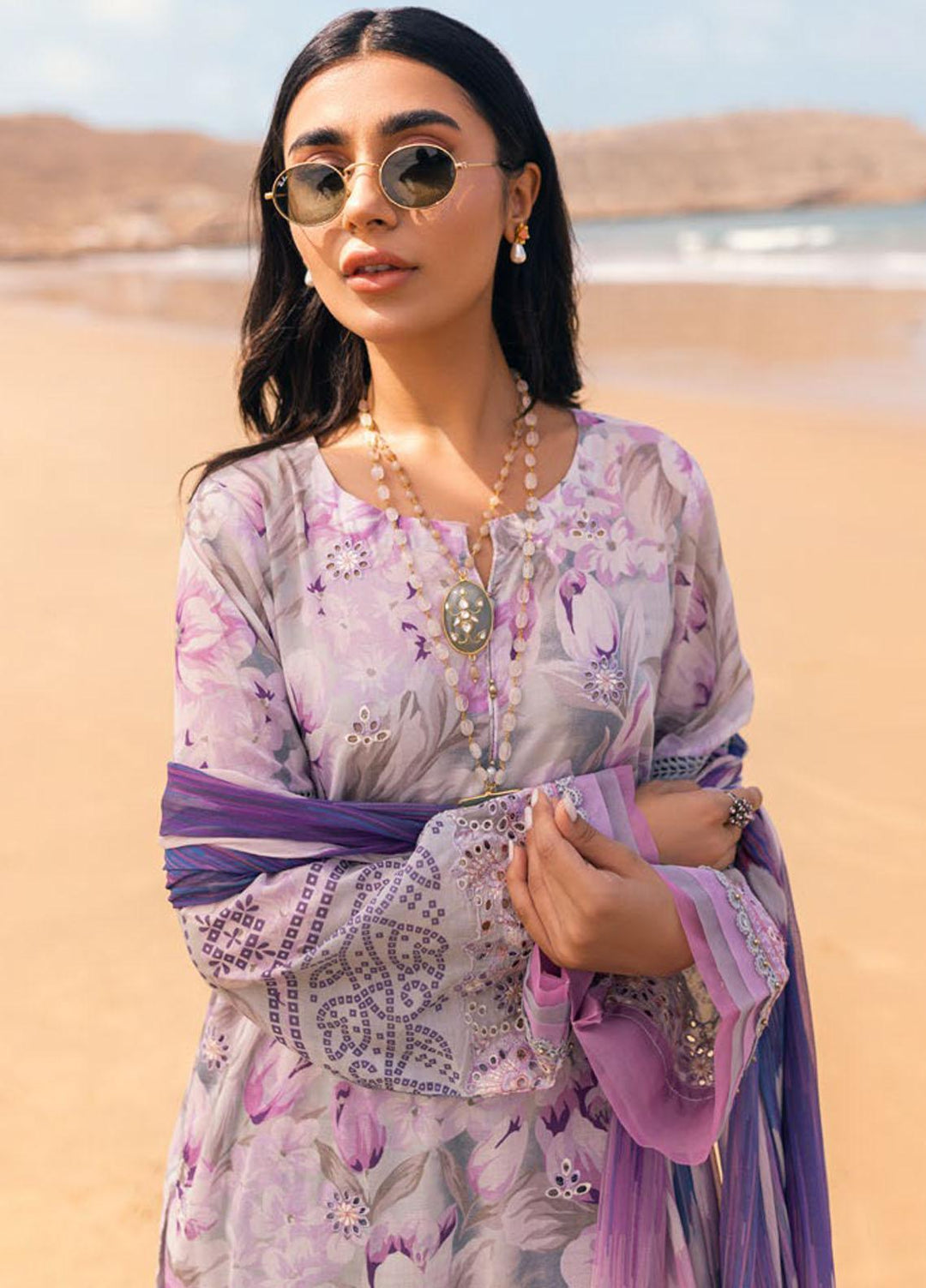 Gardenia By Nureh Embroidered Chikankari Lawn Suits Unstitched 3 Piece NU23GC NSG-111 - Summer Collection