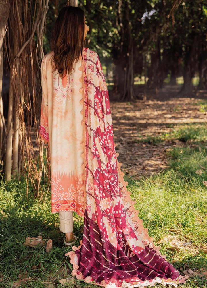 Gardenia By Nureh Embroidered Leather Peach Suits Unstitched 3 Piece NU23LP NSG-135 - Winter Collection