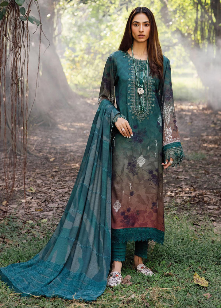 Gardenia By Nureh Embroidered Leather Peach Suits Unstitched 3 Piece NU23LP NSG-136 - Winter Collection