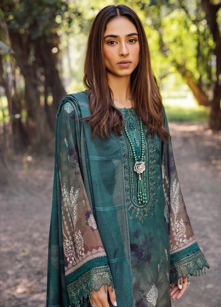 Gardenia By Nureh Embroidered Leather Peach Suits Unstitched 3 Piece NU23LP NSG-136 - Winter Collection