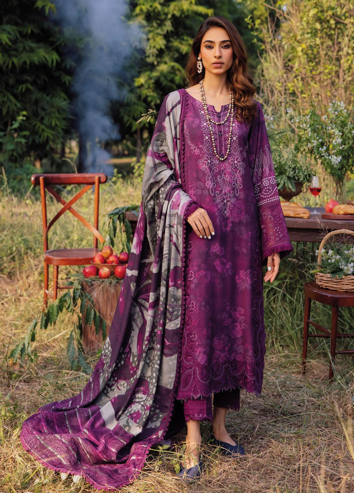 Gardenia By Nureh Embroidered Leather Peach Suits Unstitched 3 Piece NU23LP NSG-137 - Winter Collection