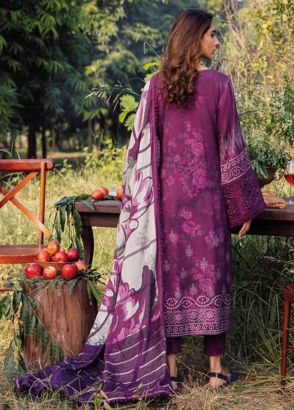 Gardenia By Nureh Embroidered Leather Peach Suits Unstitched 3 Piece NU23LP NSG-137 - Winter Collection