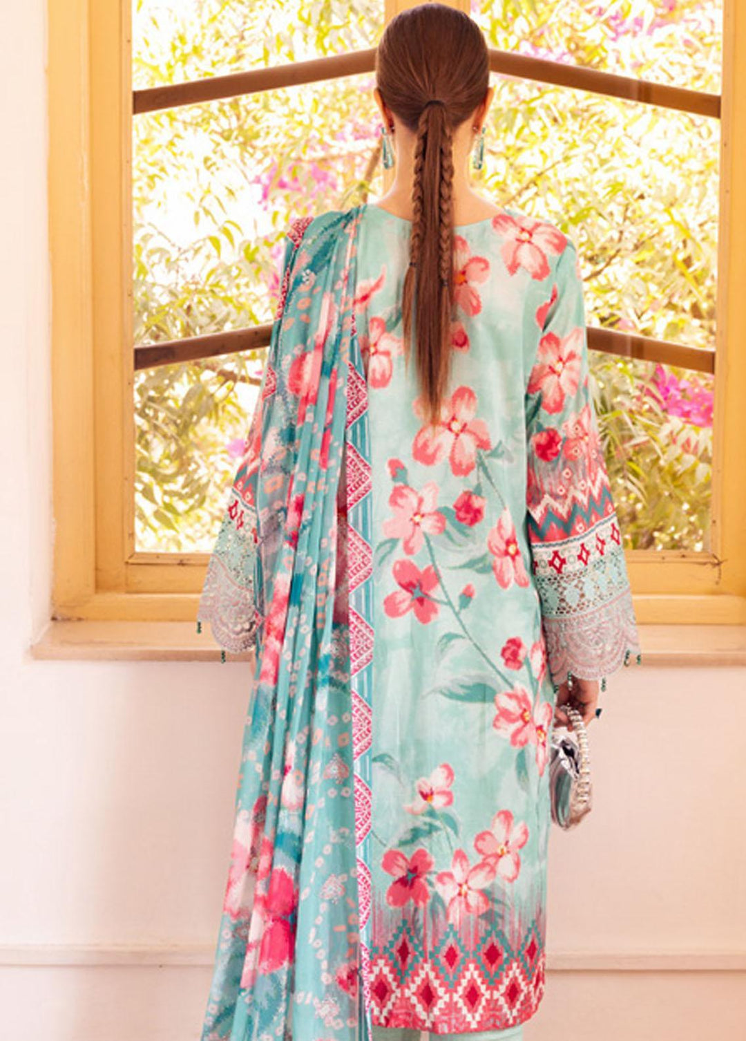 Gardenia By Nureh Embroidered Lawn Suits Unstitched 3 Piece NU23GE NSG-115 - Summer Collection