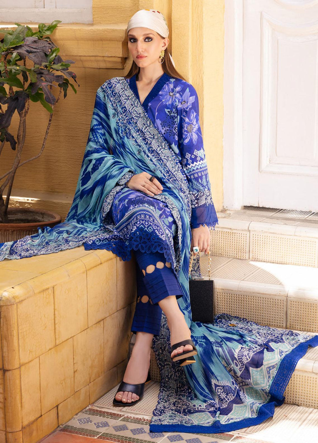 Gardenia By Nureh Embroidered Lawn Suits Unstitched 3 Piece NU23GE NSG-116 - Summer Collection