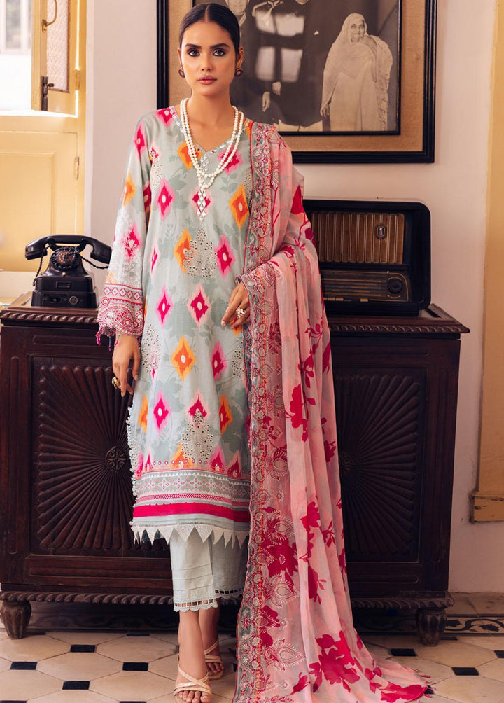 Gardenia By Nureh Embroidered Lawn Suits Unstitched 3 Piece NU23GE NSG-118 - Summer Collection