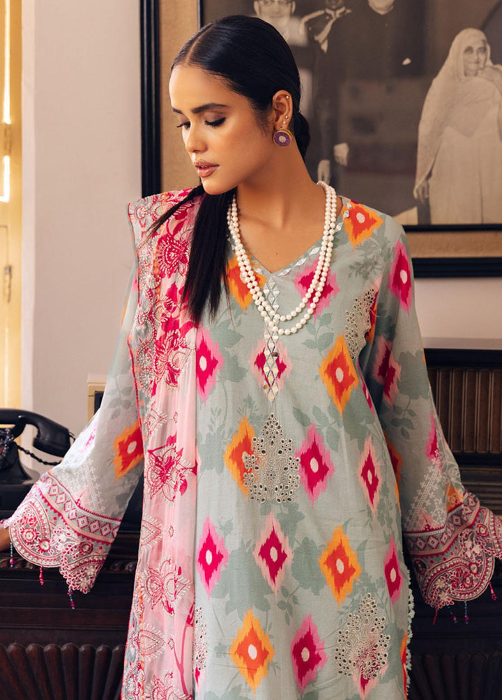Gardenia By Nureh Embroidered Lawn Suits Unstitched 3 Piece NU23GE NSG-118 - Summer Collection