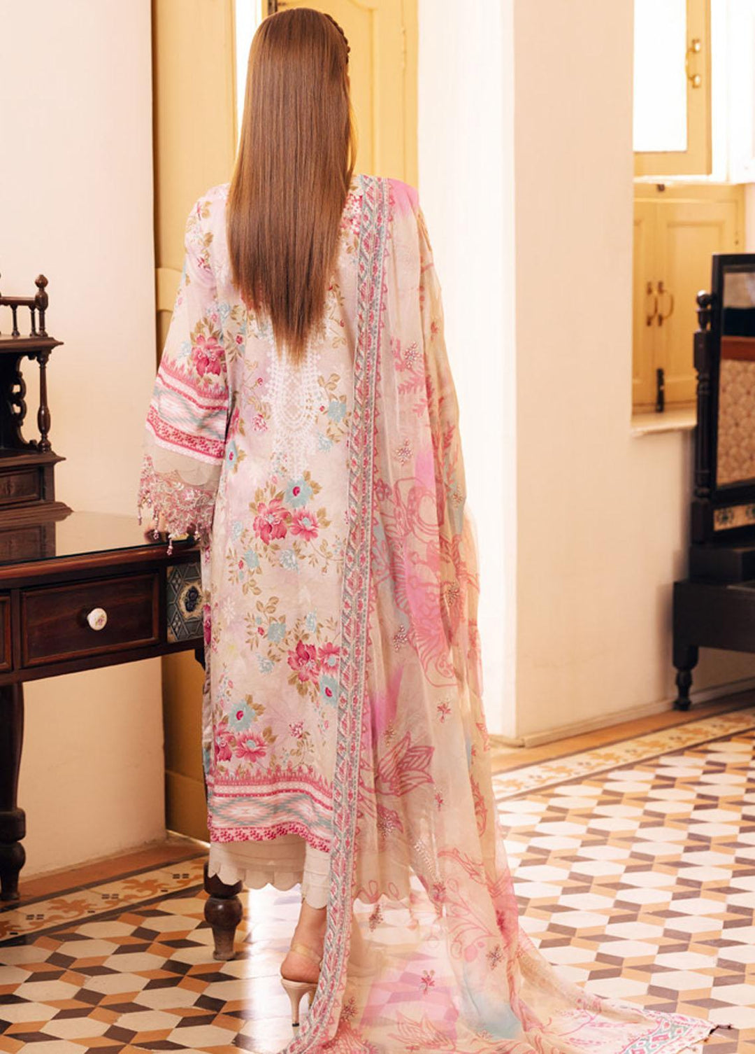 Gardenia By Nureh Embroidered Lawn Suits Unstitched 3 Piece NU23GE NSG-119 - Summer Collection