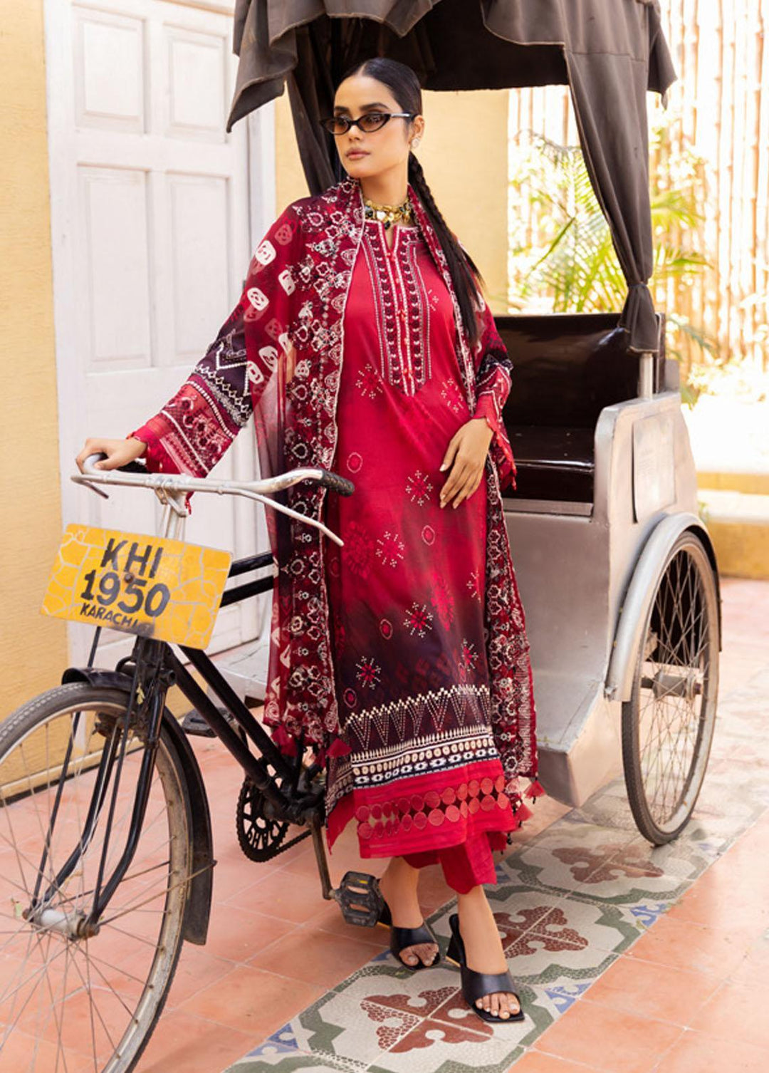 Gardenia By Nureh Embroidered Lawn Suits Unstitched 3 Piece NU23GE NSG-120 - Summer Collection