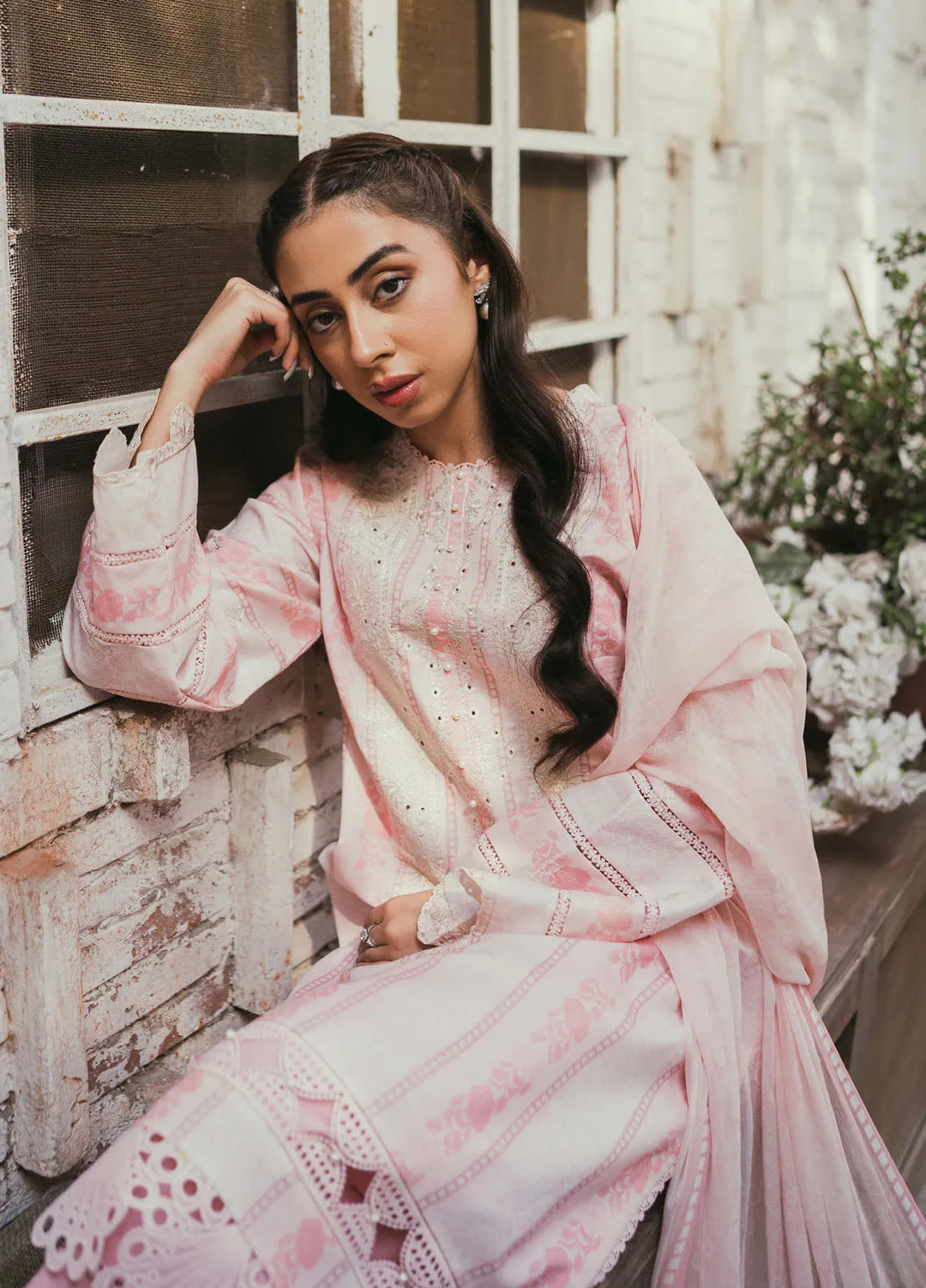 Gardenia Printkari by Humdum Embroidered Lawn Suits Unstitched 3 Piece HD24G D-03 - Summer Collection