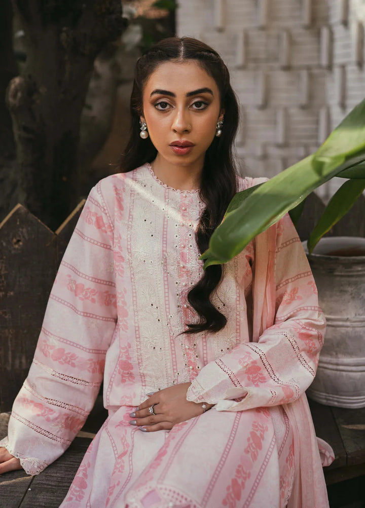 Gardenia Printkari by Humdum Embroidered Lawn Suits Unstitched 3 Piece HD24G D-03 - Summer Collection