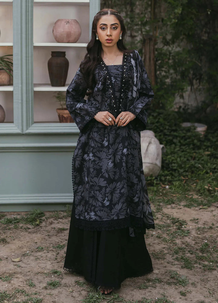 Gardenia Printkari by Humdum Embroidered Lawn Suits Unstitched 3 Piece HD24G D-04 - Summer Collection