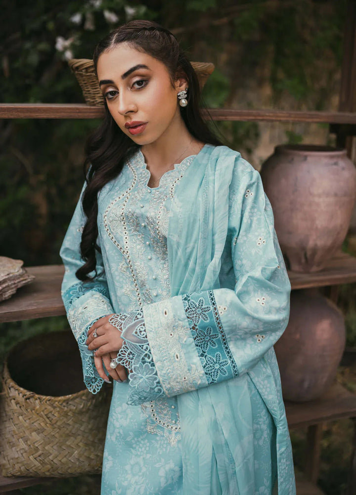 Gardenia Printkari by Humdum Embroidered Lawn Suits Unstitched 3 Piece HD24G D-07 - Summer Collection