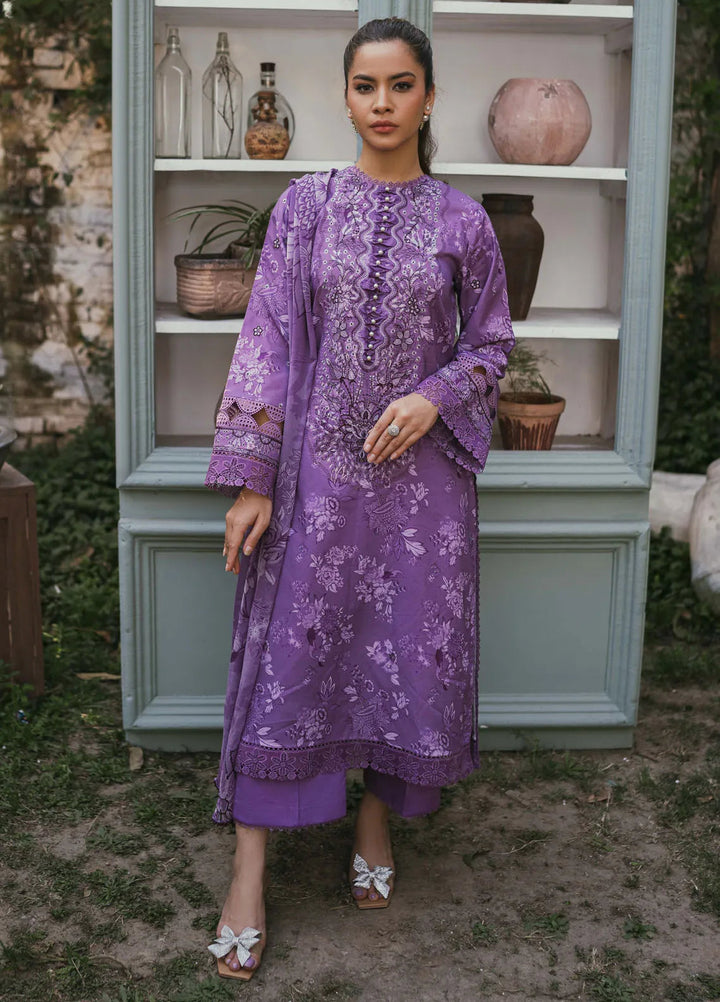 Gardenia Printkari by Humdum Embroidered Lawn Suits Unstitched 3 Piece HD24G D-08 - Summer Collection