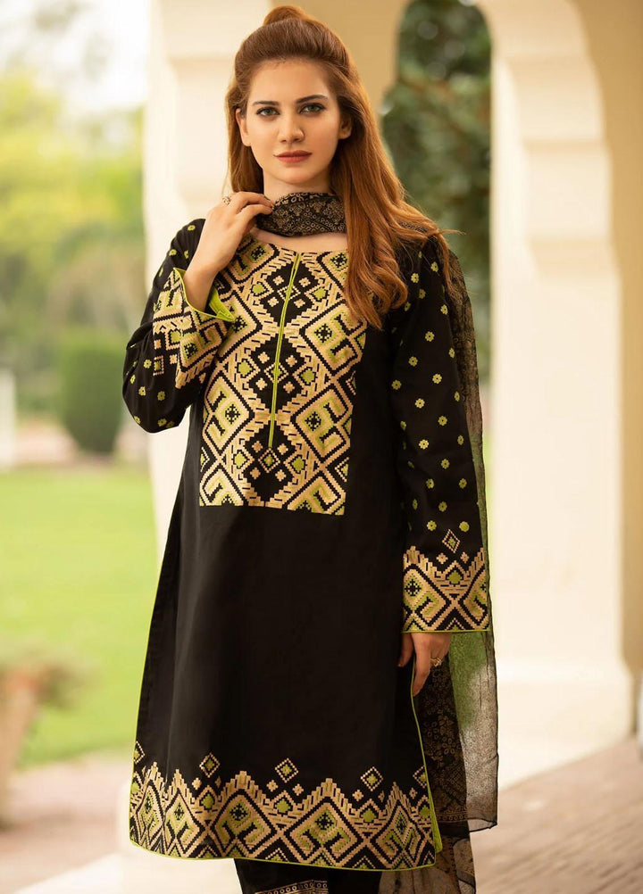 Garnet Clothing Pret Luxury Pret Screen Printed Lawn Shirt MIDNIGHT