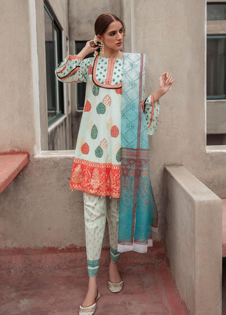 Garnet Clothing Pret Luxury Pret Screen Printed Lawn Shirt SHAJAR