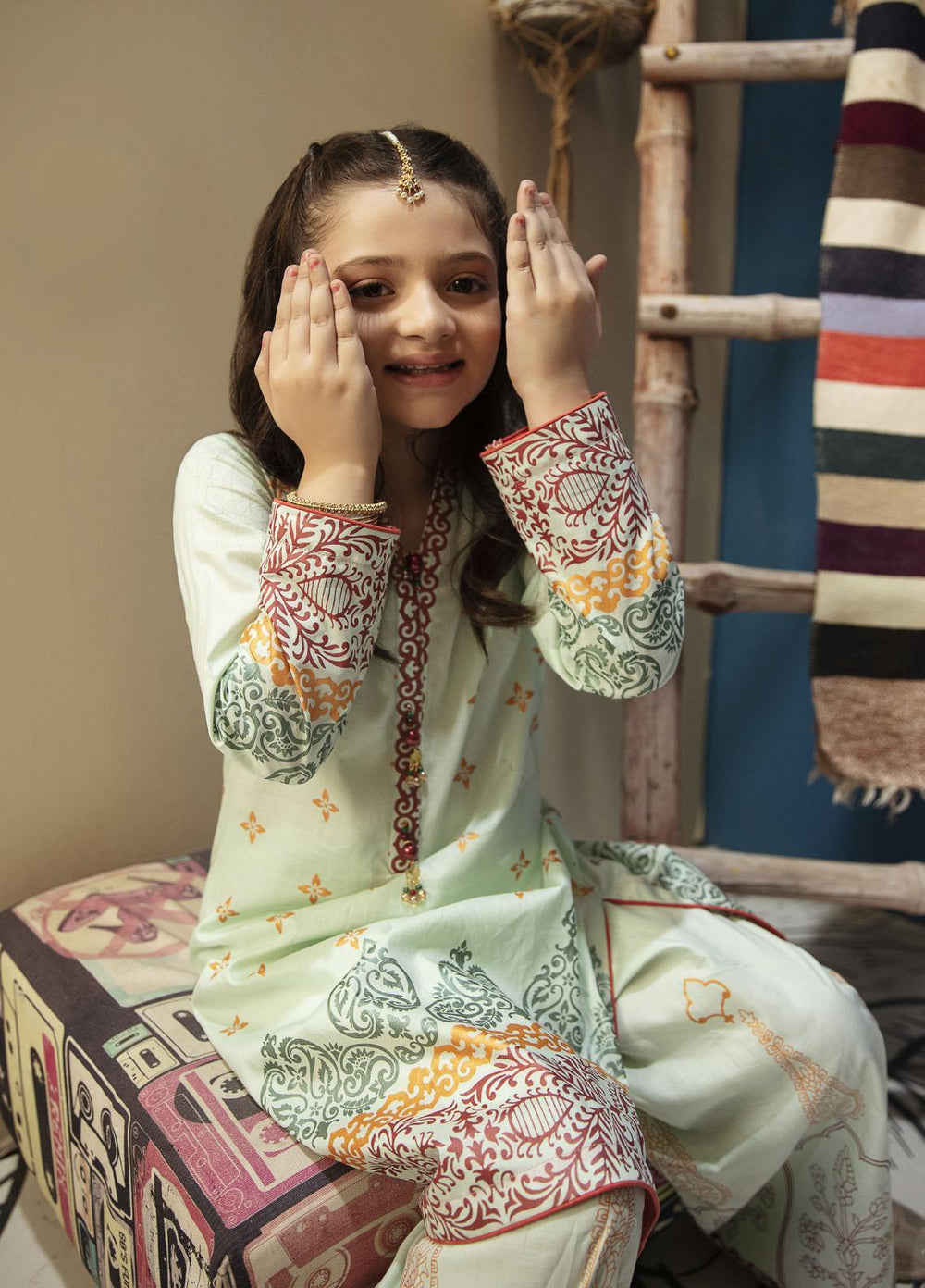 Garnet Clothing Pret Lawn Fancy Pret Girls 2 Piece Suit -  Dove