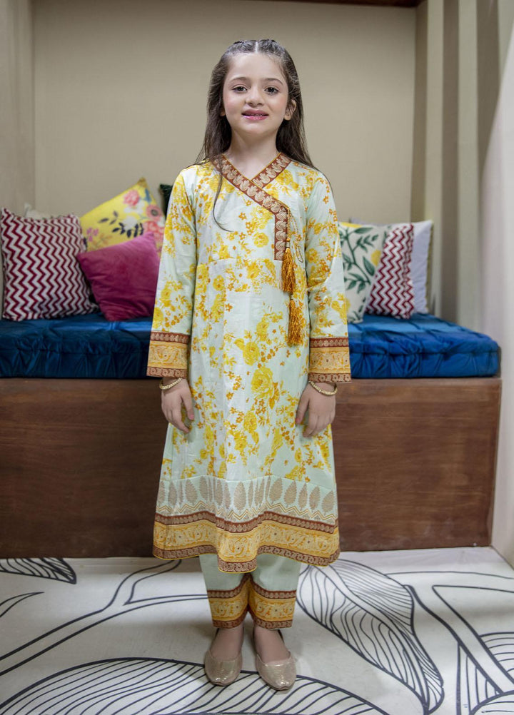 Garnet Clothing Pret Lawn Fancy Pret Girls 2 Piece Suit -  Lemon Pie