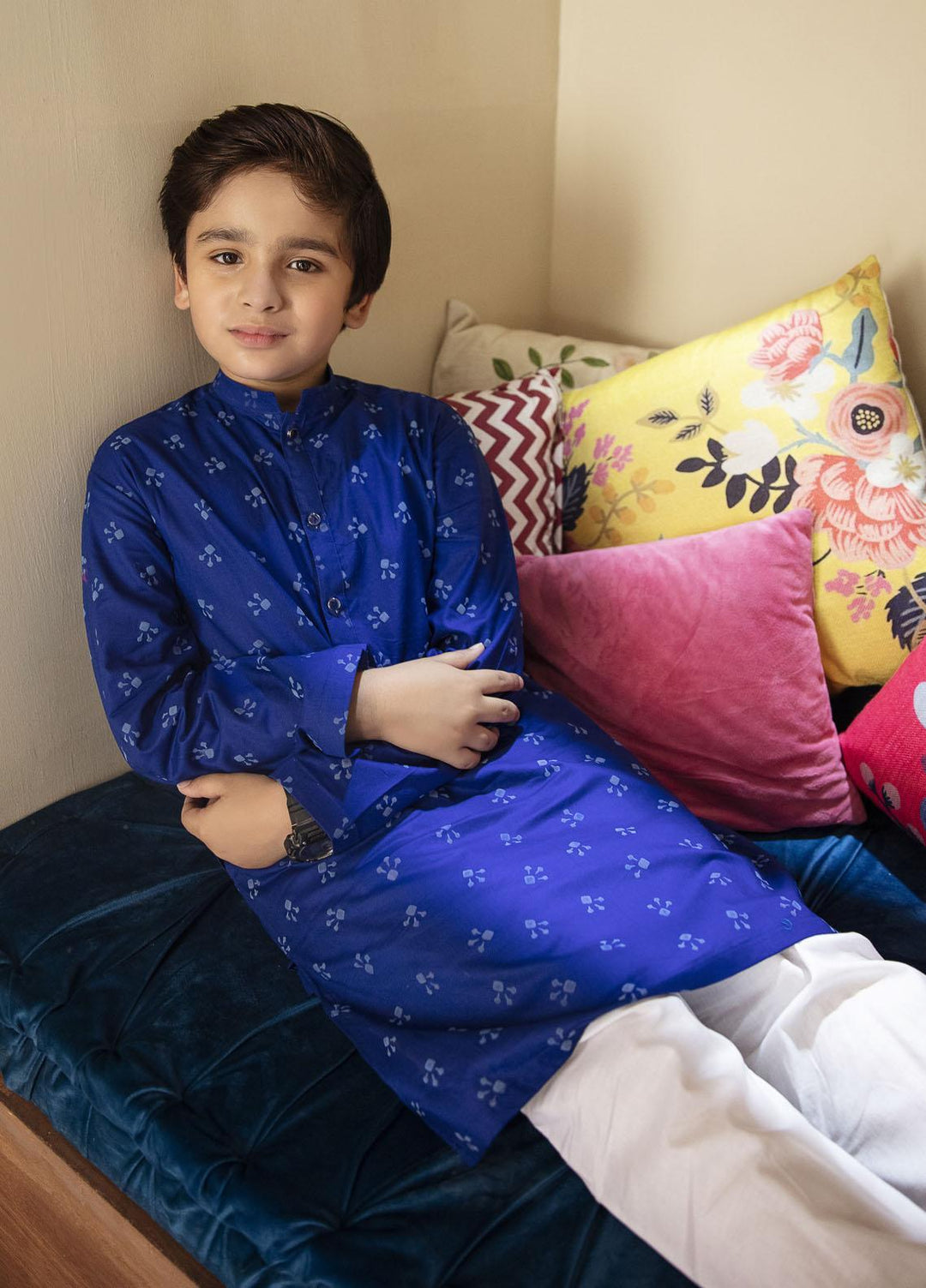 Garnet Clothing Pret Cotton Festive Pret Kurta Pajama for Boys -  Royal