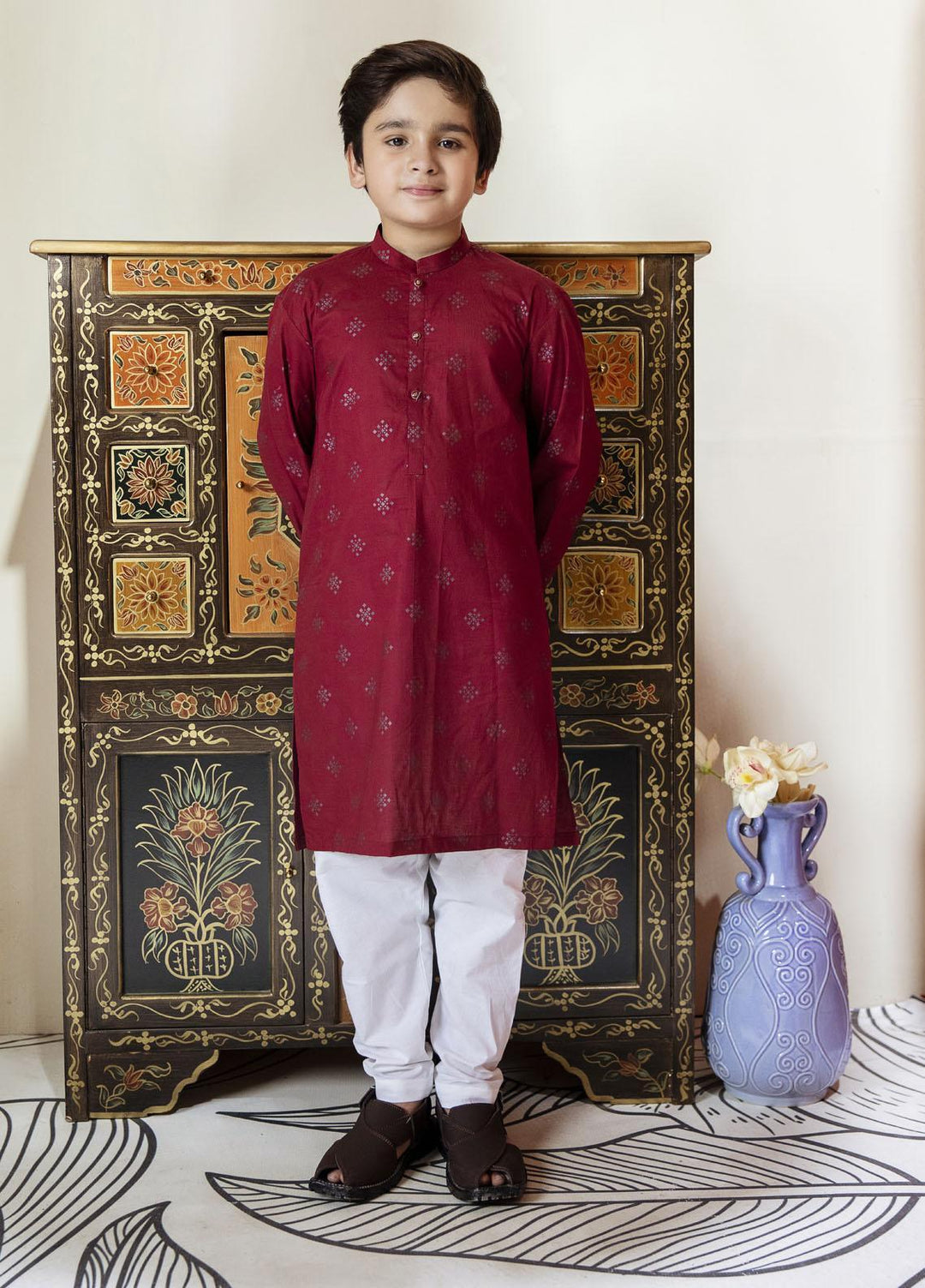 Garnet Clothing Pret Cotton Festive Pret Kurta Pajama for Boys -  Fire Truck
