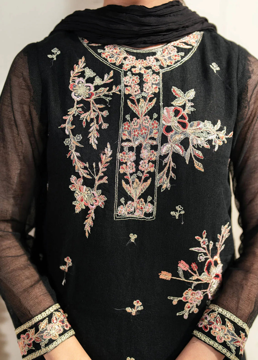 Garnet Clothing Pret Embroidered Cotton Net 3 Piece Suit Komal