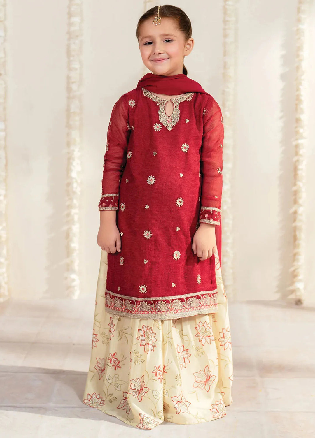 Garnet Clothing Pret Embroidered Cotton Net 3 Piece Suit Muskaan