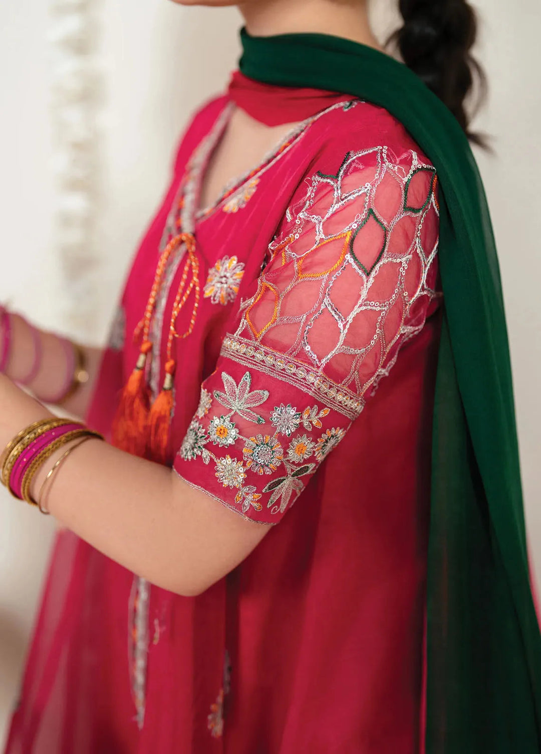Garnet Clothing Pret Embroidered Organza 3 Piece Suit Chandni