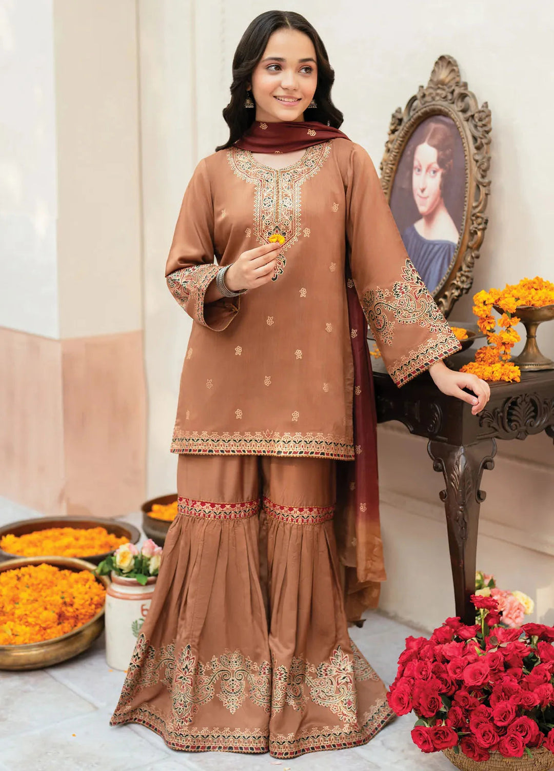 Garnet Clothing Pret Printed Viscose 3 Piece Suit Amal