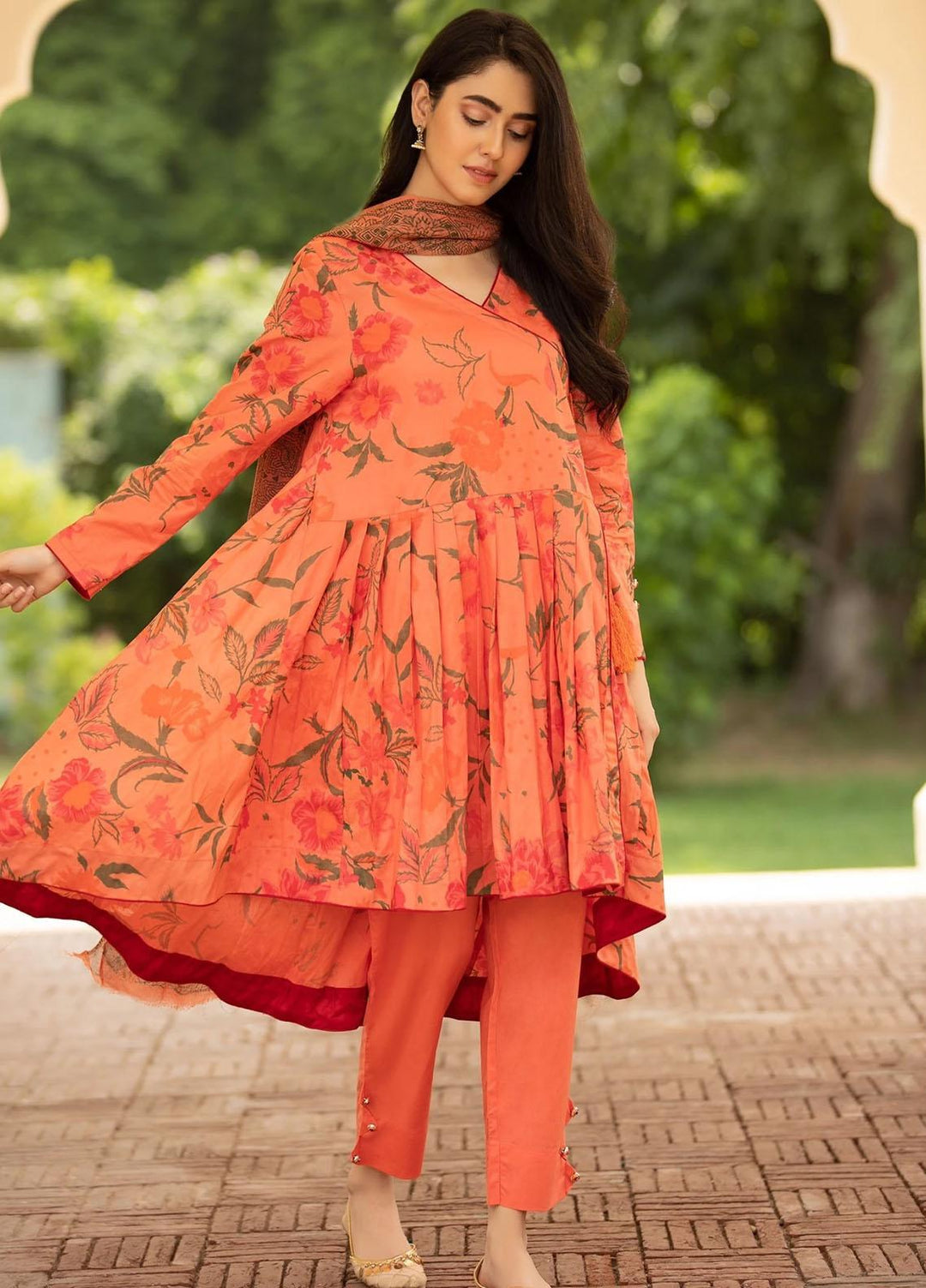 Garnet Clothing Pret Screen Printed Cotton Pret 2 Piece Suit MAGNOLIA