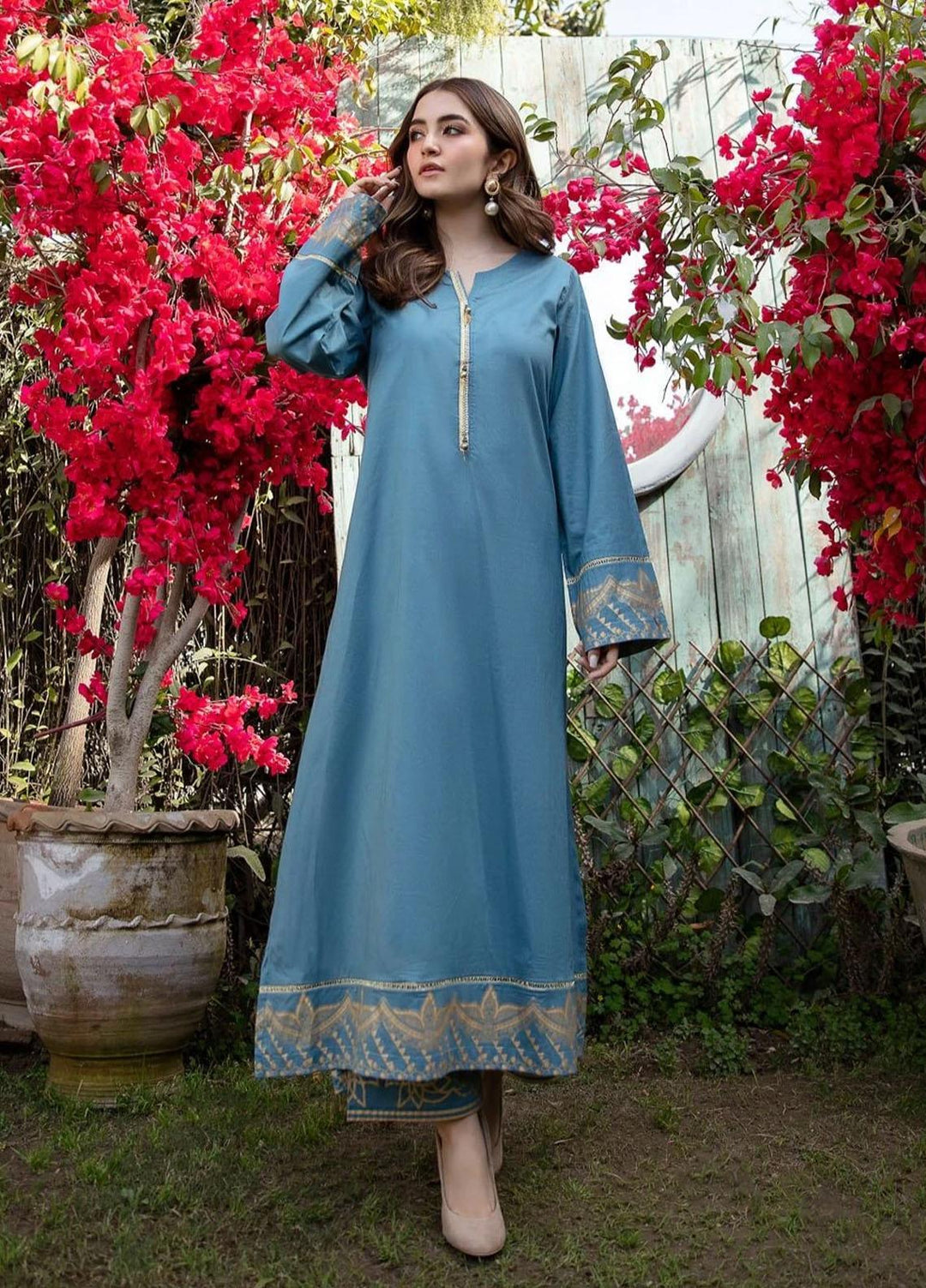 Garnet Clothing Pret Screen Printed Lawn Pret Shirt NEELAM
